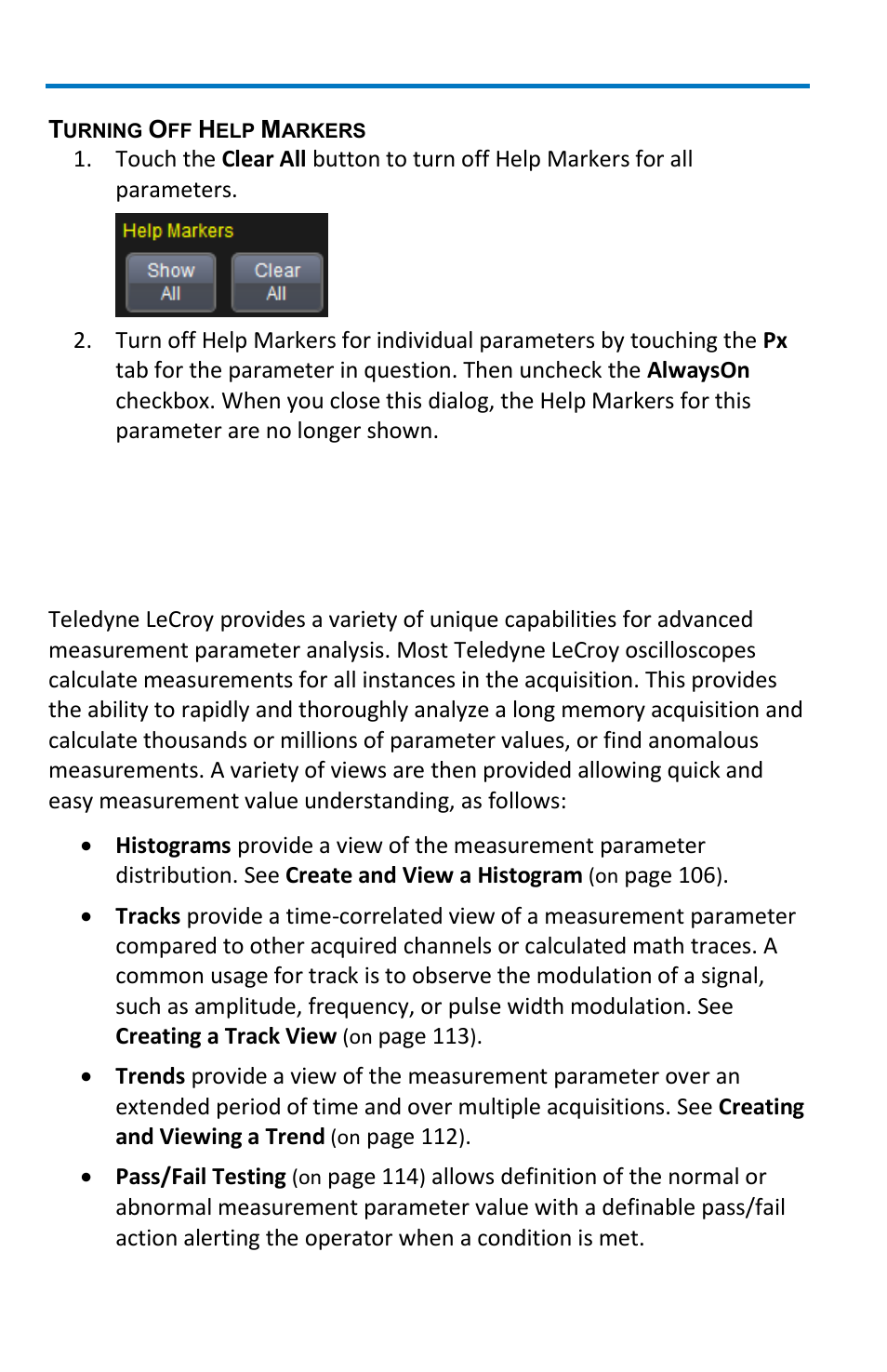 Measurement parameter analysis, Overview | Teledyne LeCroy WaveRunner 6 Zi and 12-Bit HRO Getting Started Manual User Manual | Page 112 / 198