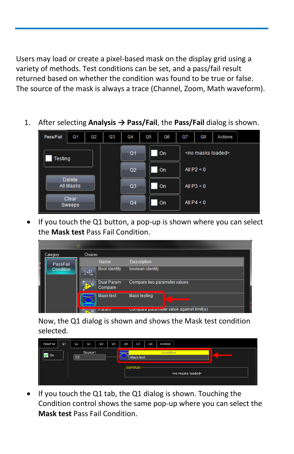 Mask testing, Creating a mask | Teledyne LeCroy WaveRunner 6 Zi and 12-Bit HRO Getting Started Manual User Manual | Page 132 / 198