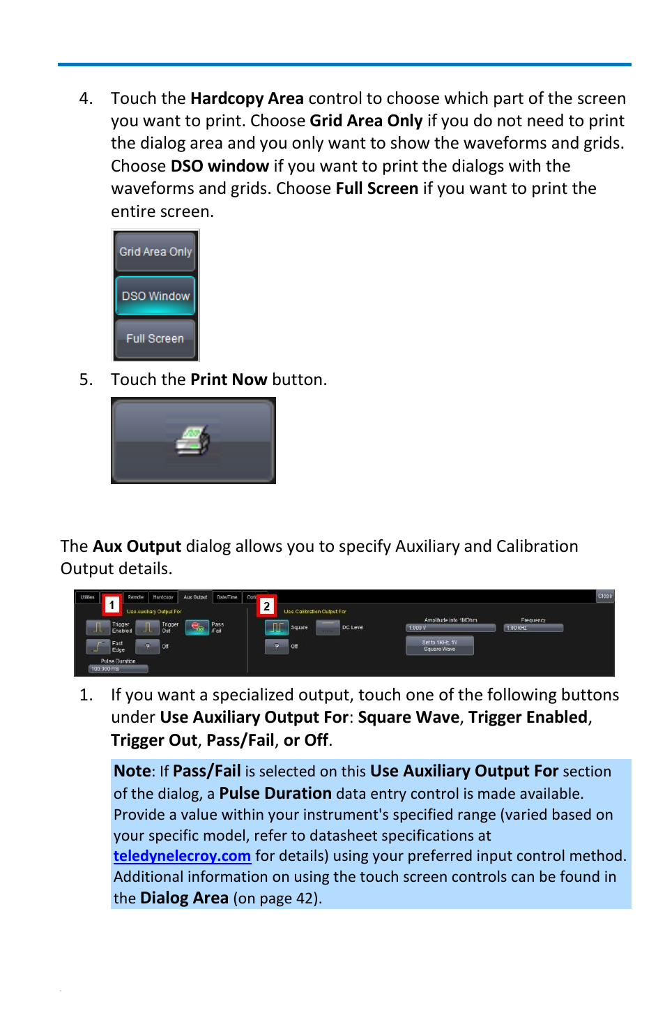 Aux output, Getting started manual | Teledyne LeCroy WaveRunner 6 Zi and 12-Bit HRO Getting Started Manual User Manual | Page 161 / 198