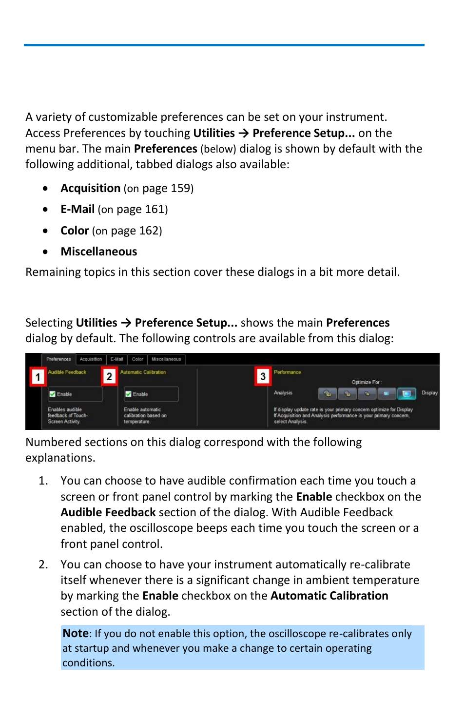 Preferences, Preference setup overview | Teledyne LeCroy WaveRunner 6 Zi and 12-Bit HRO Getting Started Manual User Manual | Page 166 / 198
