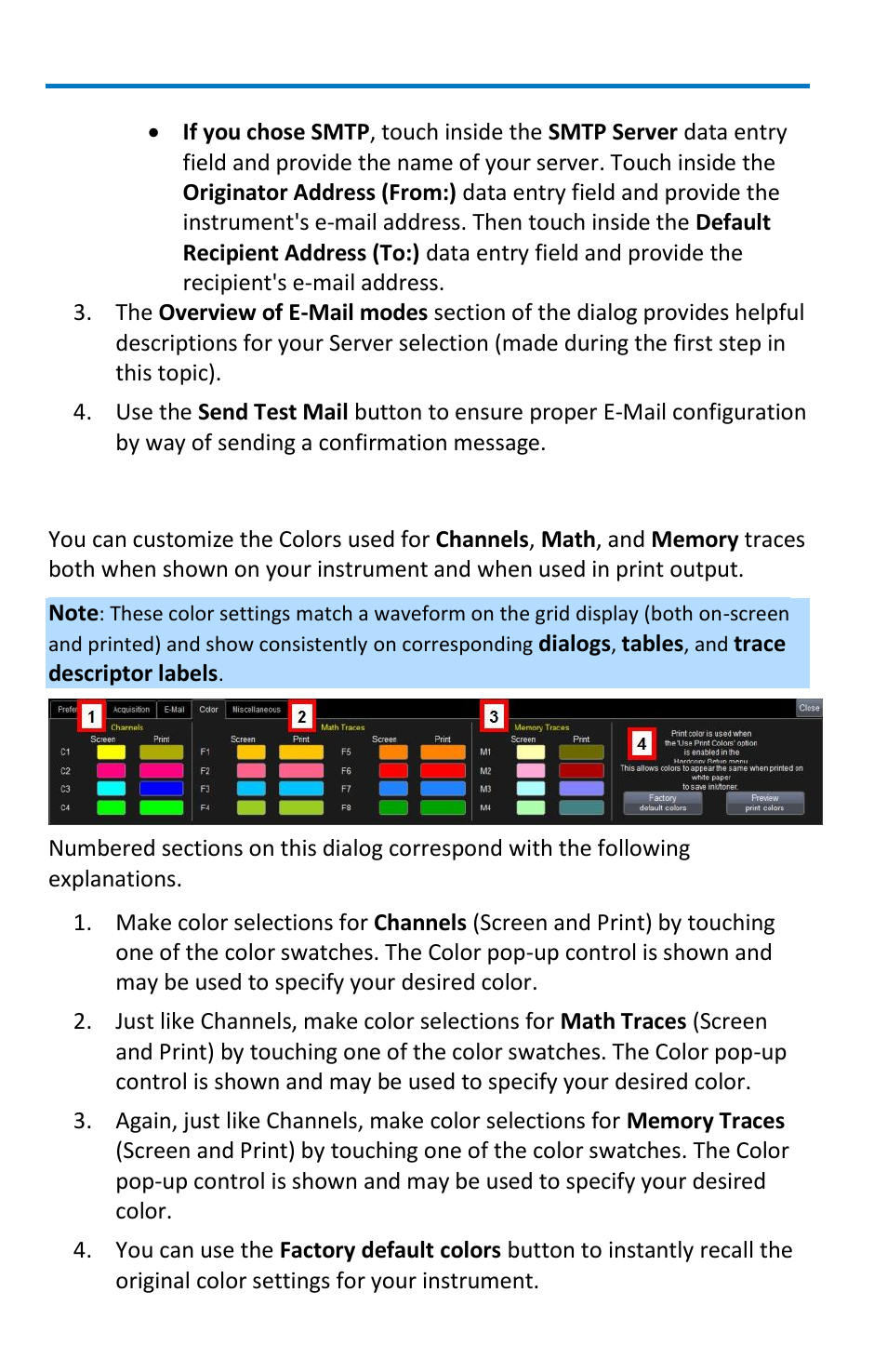 Color | Teledyne LeCroy WaveRunner 6 Zi and 12-Bit HRO Getting Started Manual User Manual | Page 170 / 198