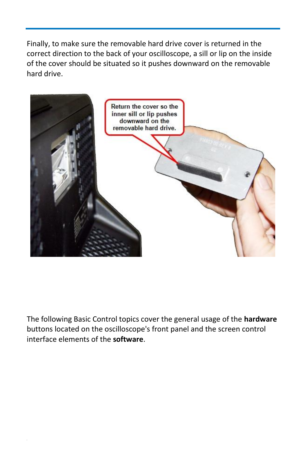 Basic controls, Hardware and software controls | Teledyne LeCroy WaveRunner 6 Zi and 12-Bit HRO Getting Started Manual User Manual | Page 25 / 198