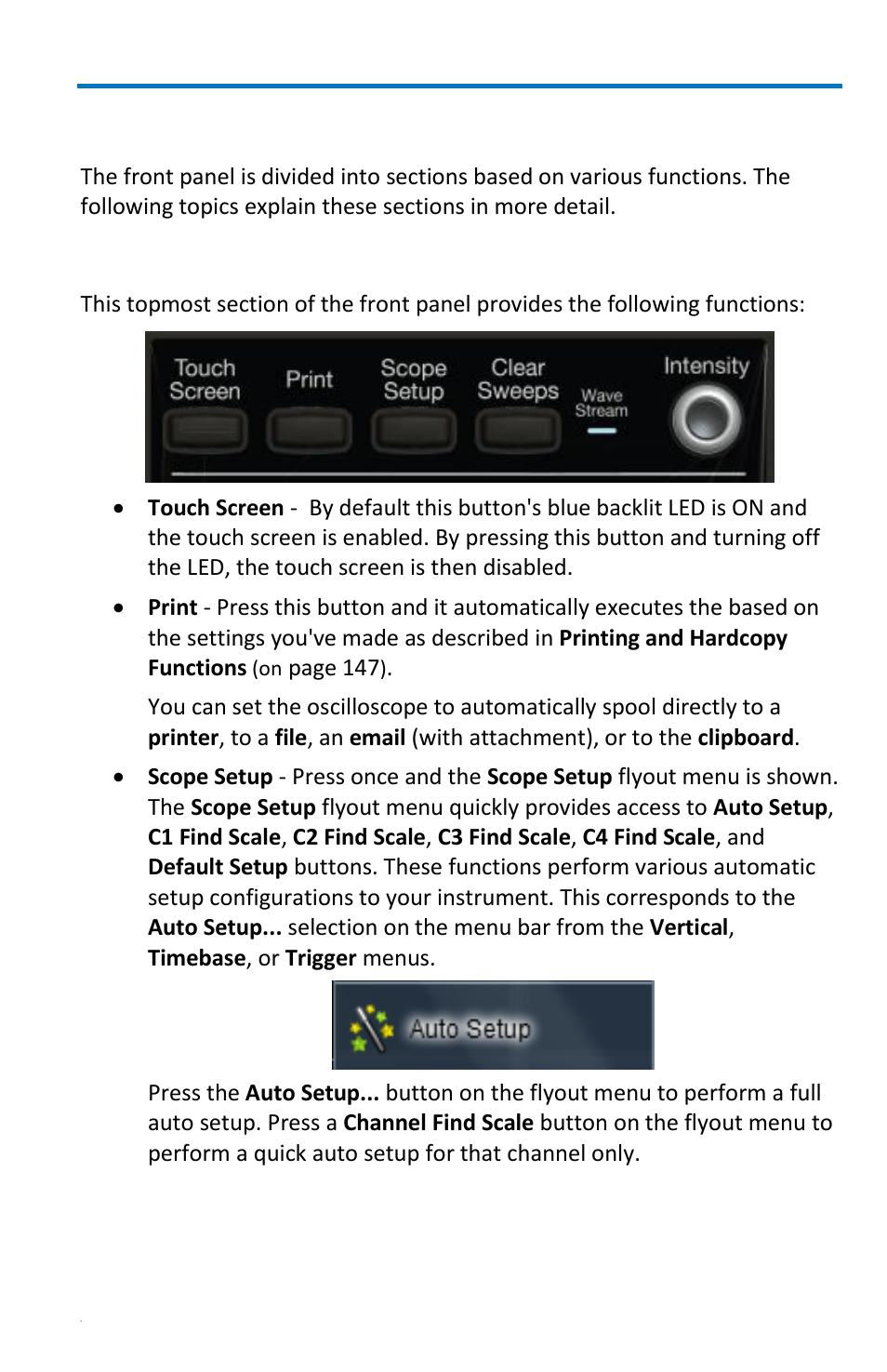 Front panel control groupings, Miscellaneous controls and wavestream indicator | Teledyne LeCroy WaveRunner 6 Zi and 12-Bit HRO Getting Started Manual User Manual | Page 27 / 198