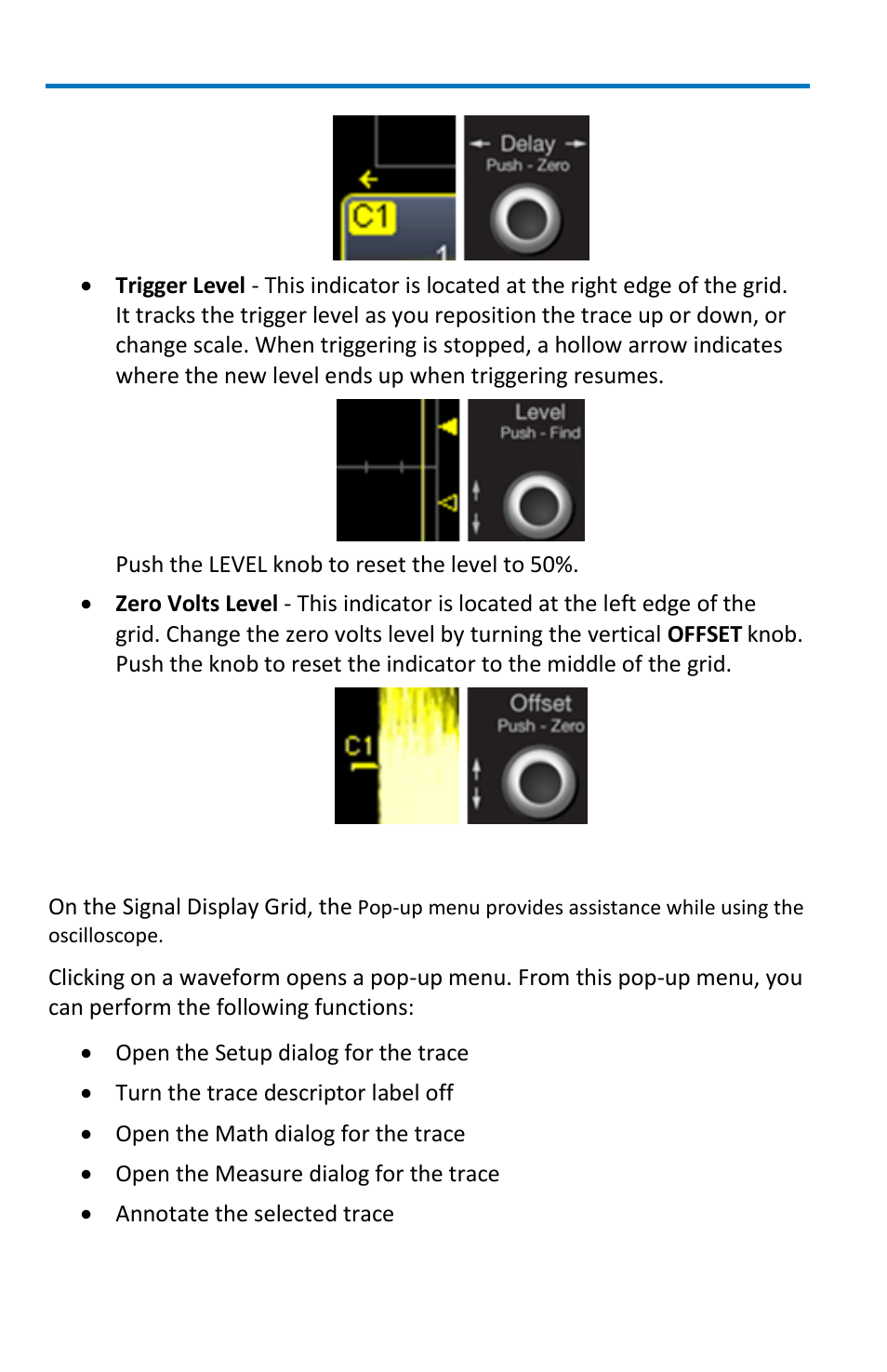Signal display grid pop-up menu | Teledyne LeCroy WaveRunner 6 Zi and 12-Bit HRO Getting Started Manual User Manual | Page 46 / 198