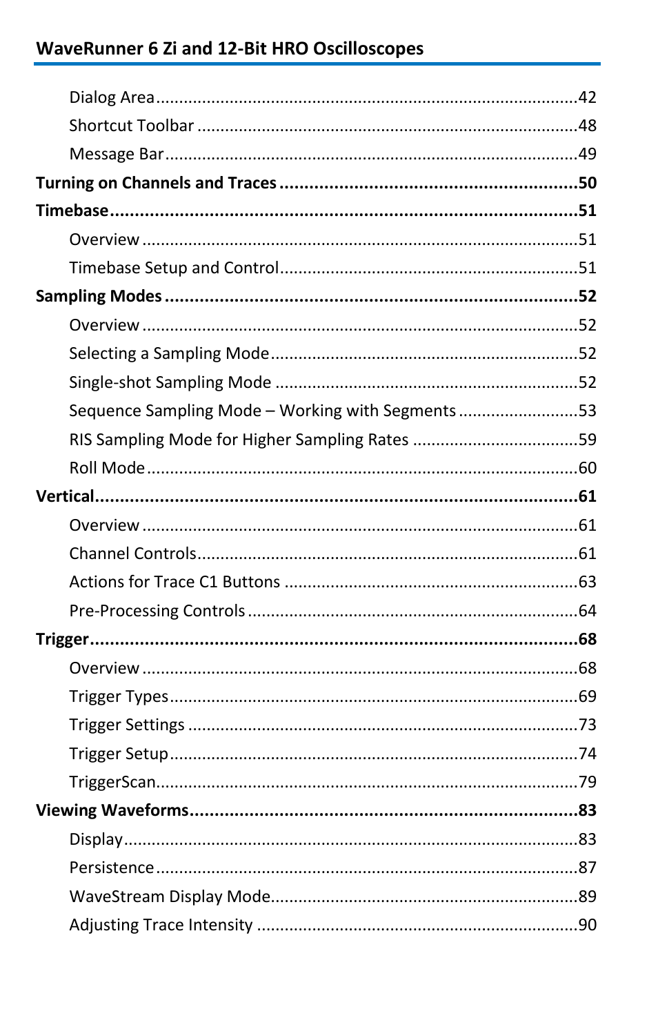 Teledyne LeCroy WaveRunner 6 Zi and 12-Bit HRO Getting Started Manual User Manual | Page 6 / 198