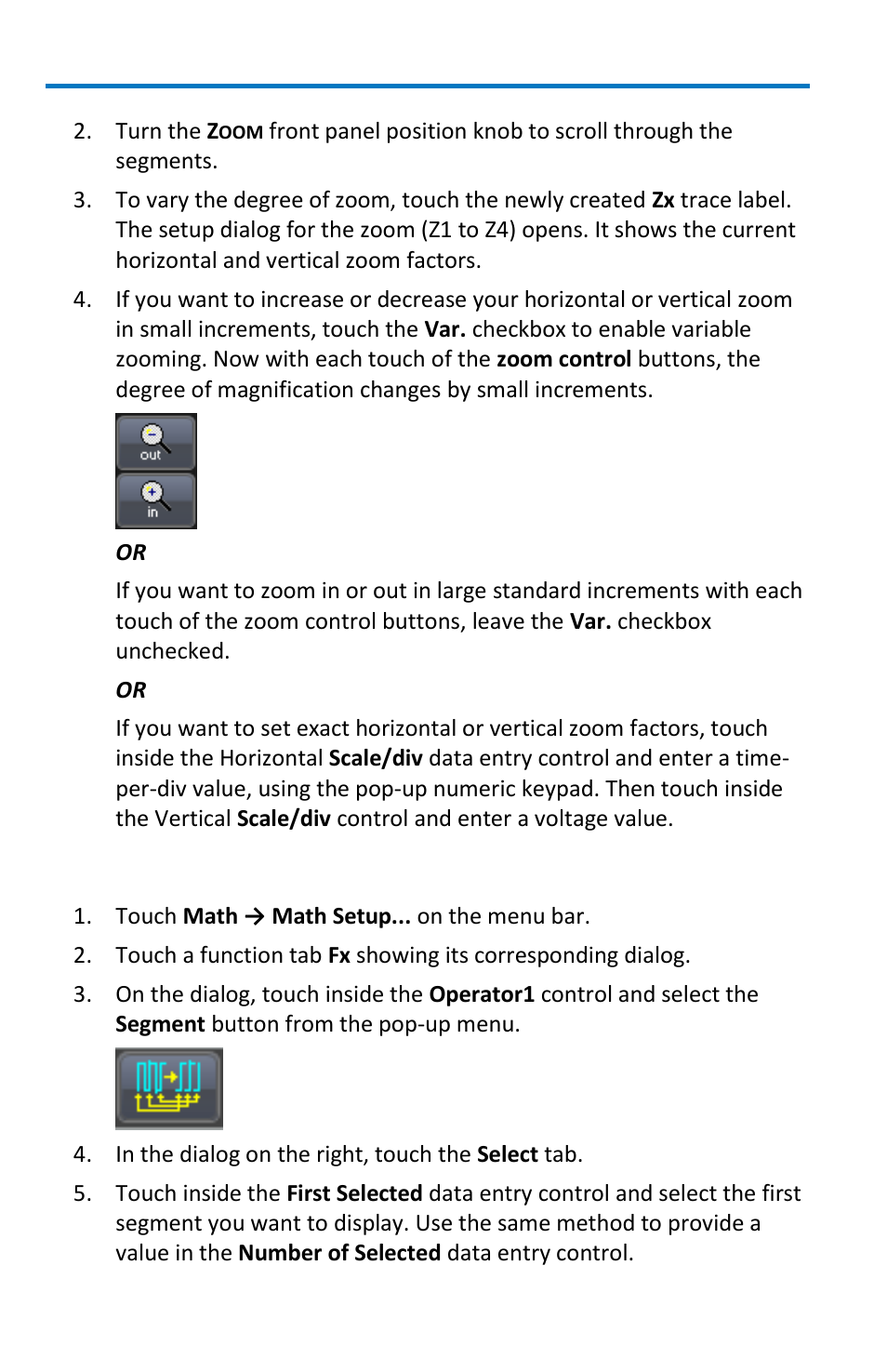 Displaying an individual segment | Teledyne LeCroy WaveRunner 6 Zi and 12-Bit HRO Getting Started Manual User Manual | Page 66 / 198