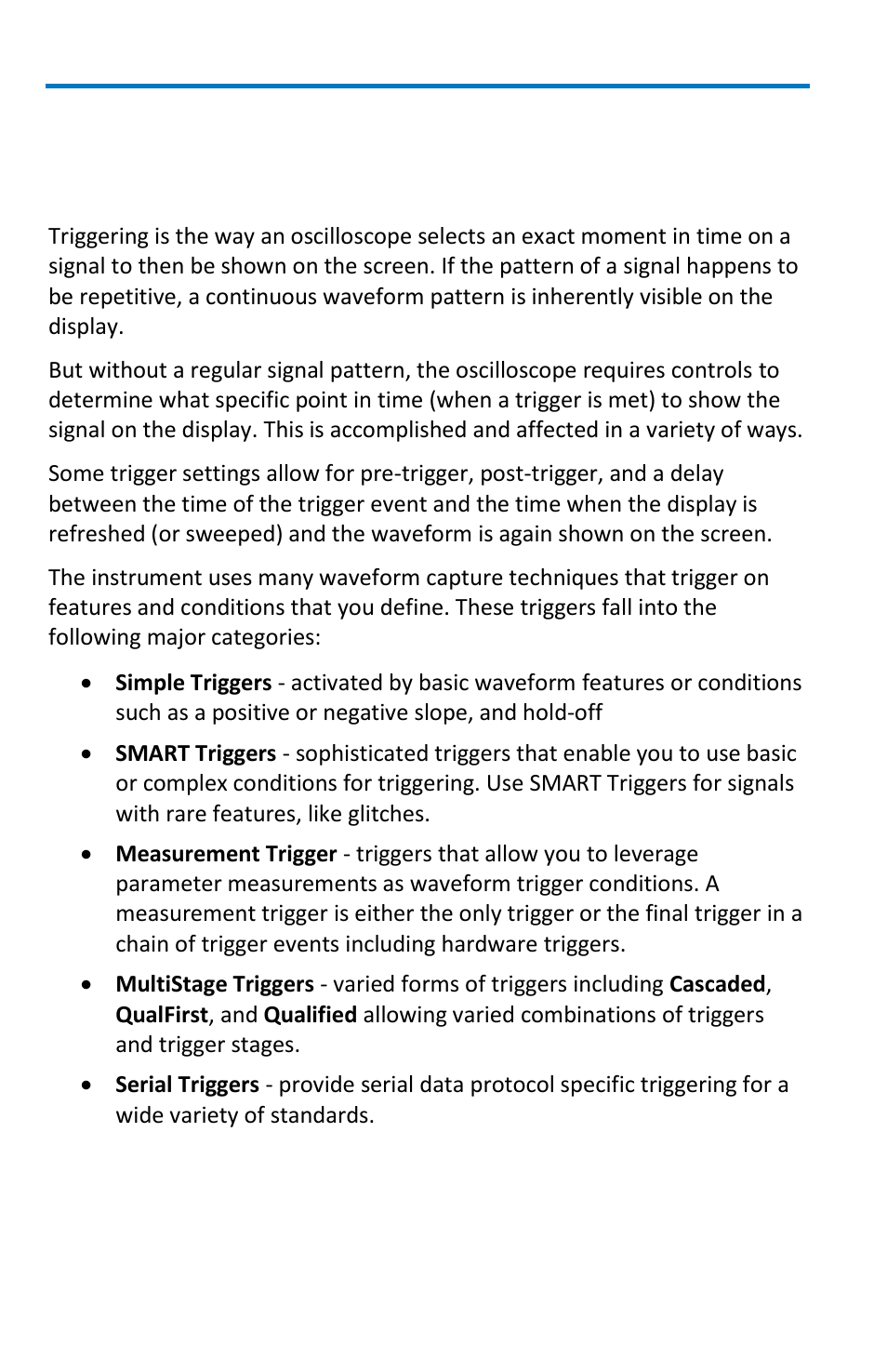 Trigger, Overview | Teledyne LeCroy WaveRunner 6 Zi and 12-Bit HRO Getting Started Manual User Manual | Page 76 / 198