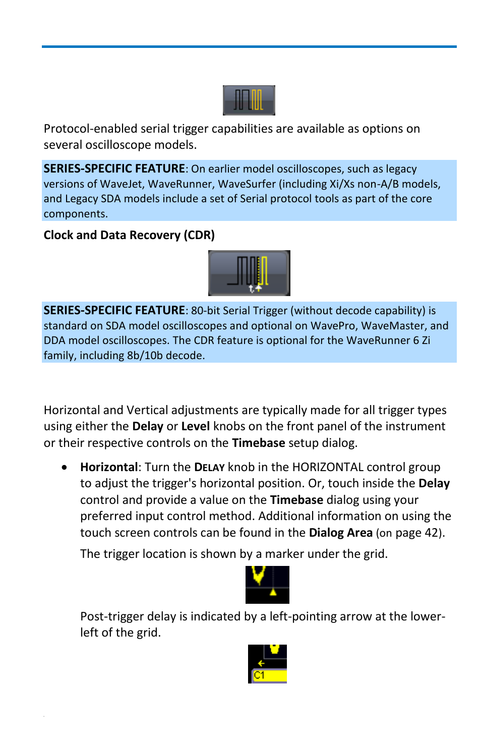 Trigger settings, Serial trigger | Teledyne LeCroy WaveRunner 6 Zi and 12-Bit HRO Getting Started Manual User Manual | Page 81 / 198