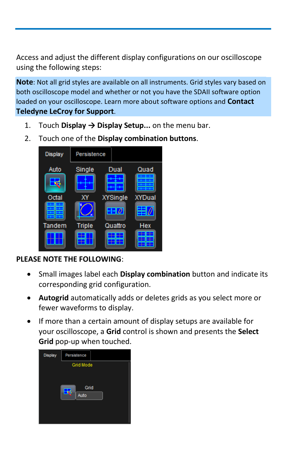 Display setup | Teledyne LeCroy WaveRunner 6 Zi and 12-Bit HRO Getting Started Manual User Manual | Page 92 / 198