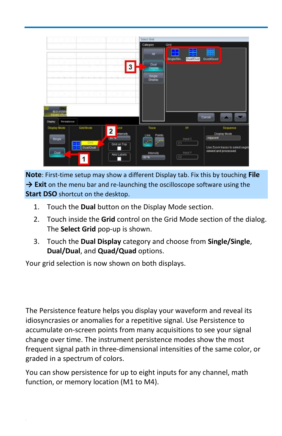 Persistence, Persistence overview | Teledyne LeCroy WaveRunner 6 Zi and 12-Bit HRO Getting Started Manual User Manual | Page 95 / 198