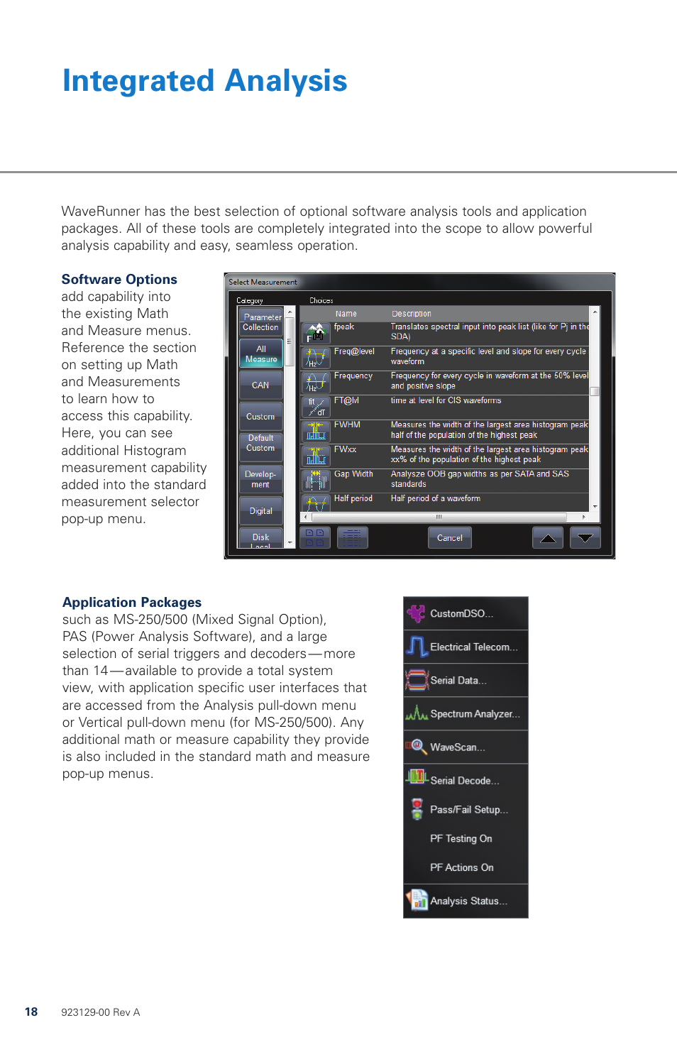 Integrated analysis | Teledyne LeCroy WaveRunner 6 Zi Quick Reference Guide User Manual | Page 18 / 20