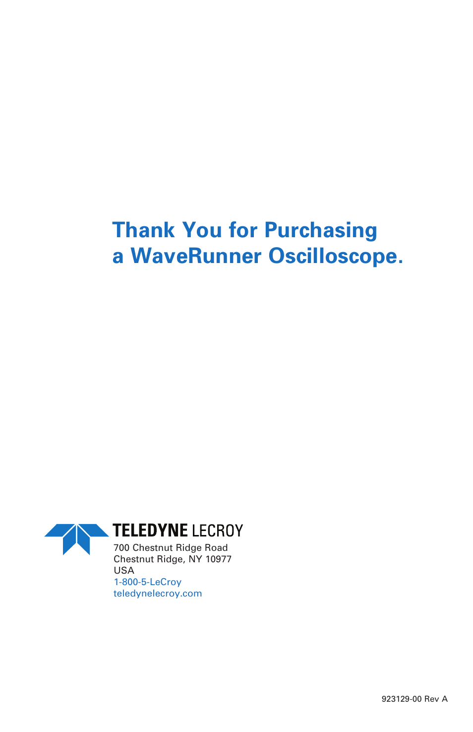 Teledyne LeCroy WaveRunner 6 Zi Quick Reference Guide User Manual | Page 20 / 20