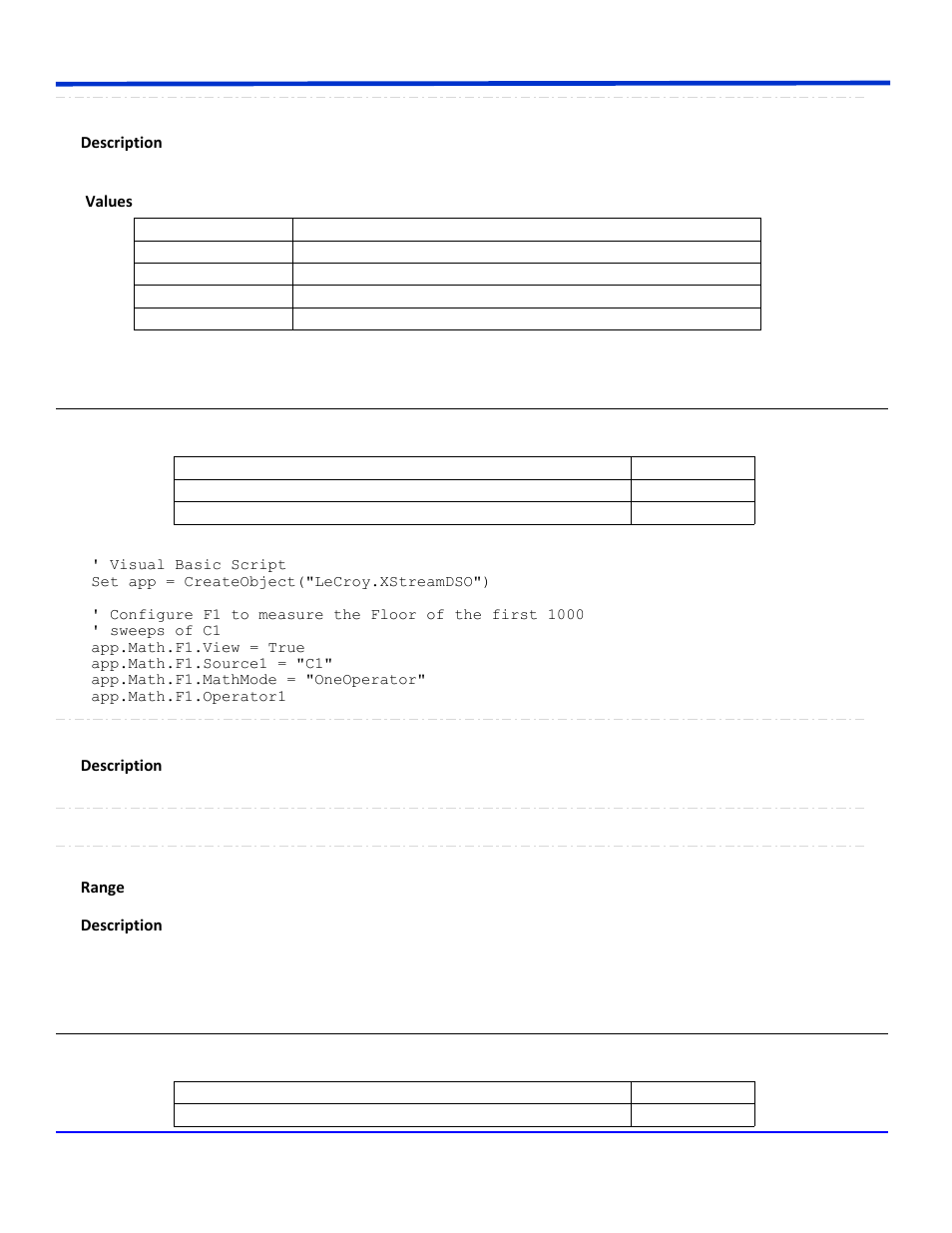 Floor, Integral | Teledyne LeCroy WaveSurfer Automation Command User Manual | Page 214 / 226