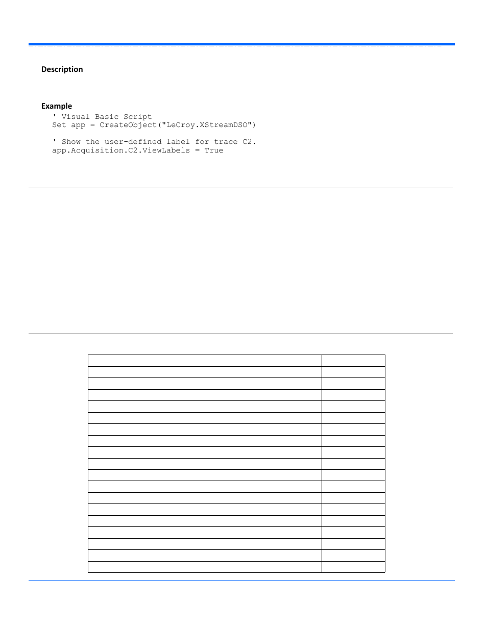 Result, Horizontal, Viewlabels | Description, Example, App.acquisition.cx.out.result, App.acquisition.horizontal | Teledyne LeCroy WaveSurfer Automation Command User Manual | Page 27 / 226