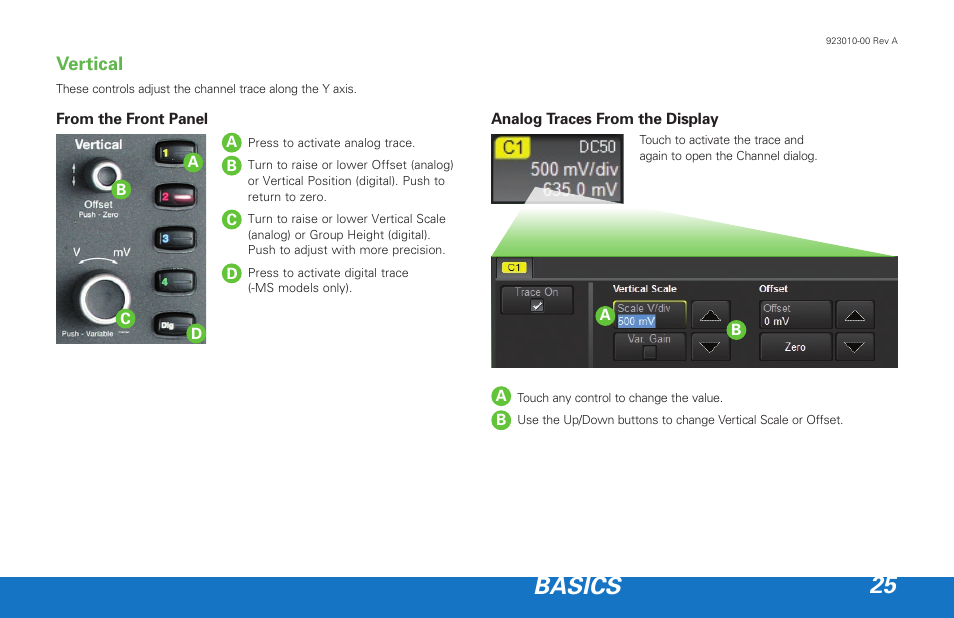 Basics 25, Vertical | Teledyne LeCroy HDO 4000 Getting Started Guide User Manual | Page 29 / 48