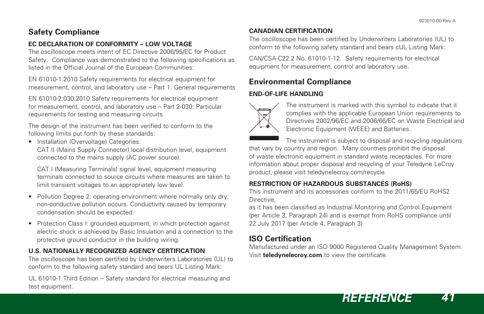 Reference 41 | Teledyne LeCroy HDO 4000 Getting Started Guide User Manual | Page 45 / 48