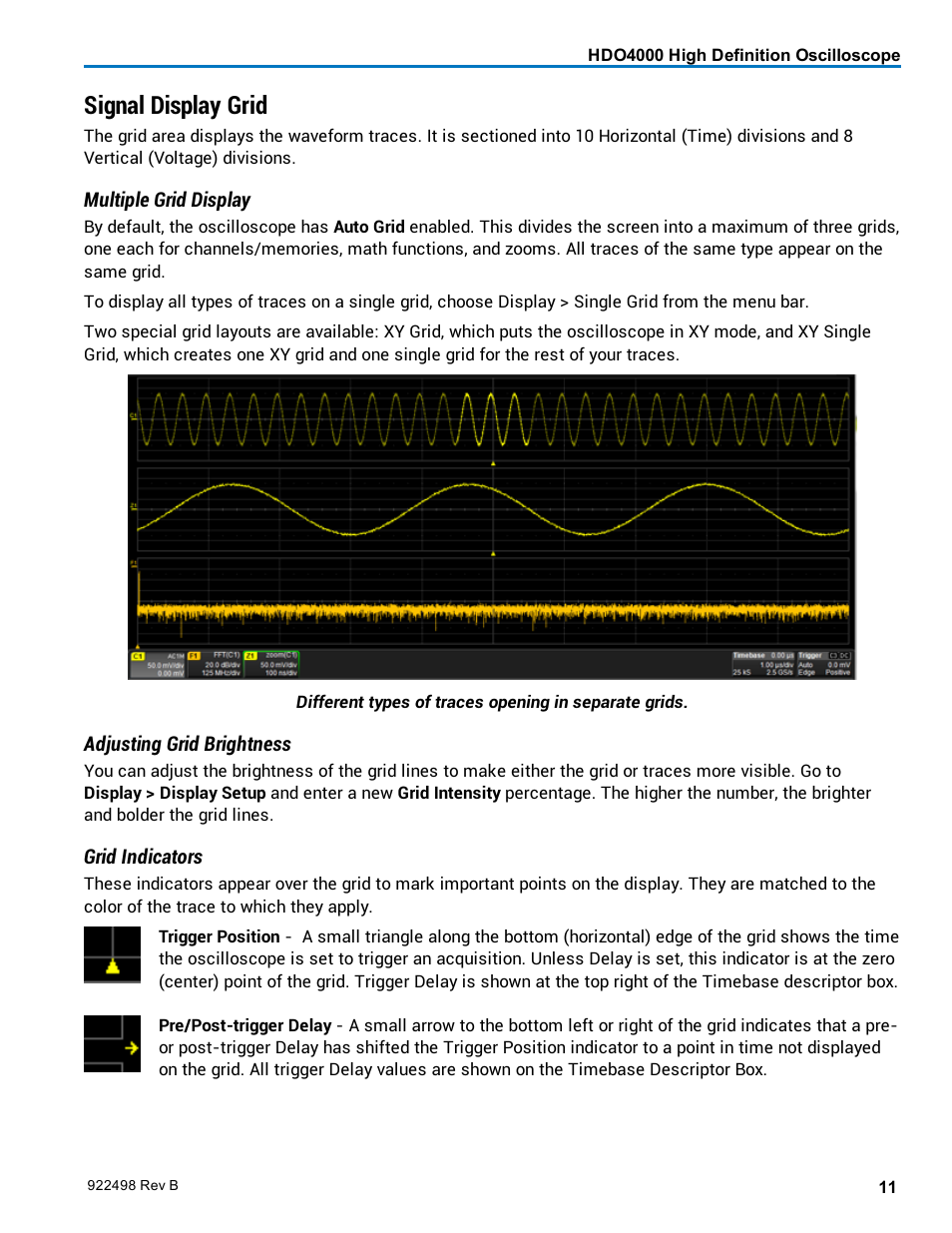 Signal display grid | Teledyne LeCroy HDO 4000 Operators Manual User Manual | Page 19 / 122