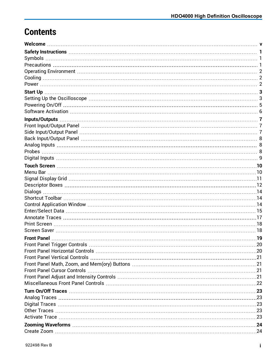 Teledyne LeCroy HDO 4000 Operators Manual User Manual | Page 3 / 122