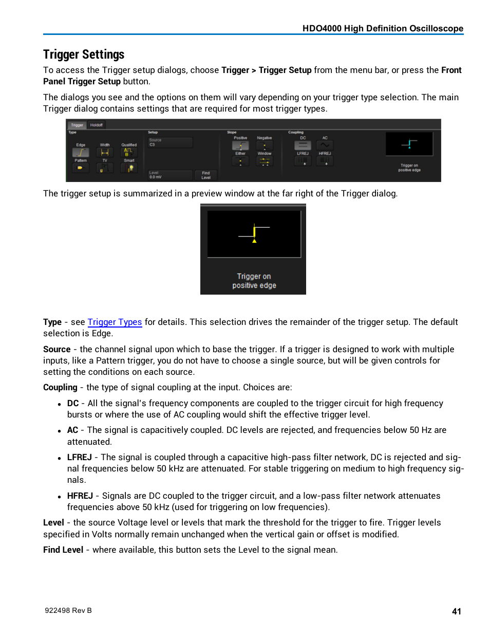 Trigger settings | Teledyne LeCroy HDO 4000 Operators Manual User Manual | Page 49 / 122