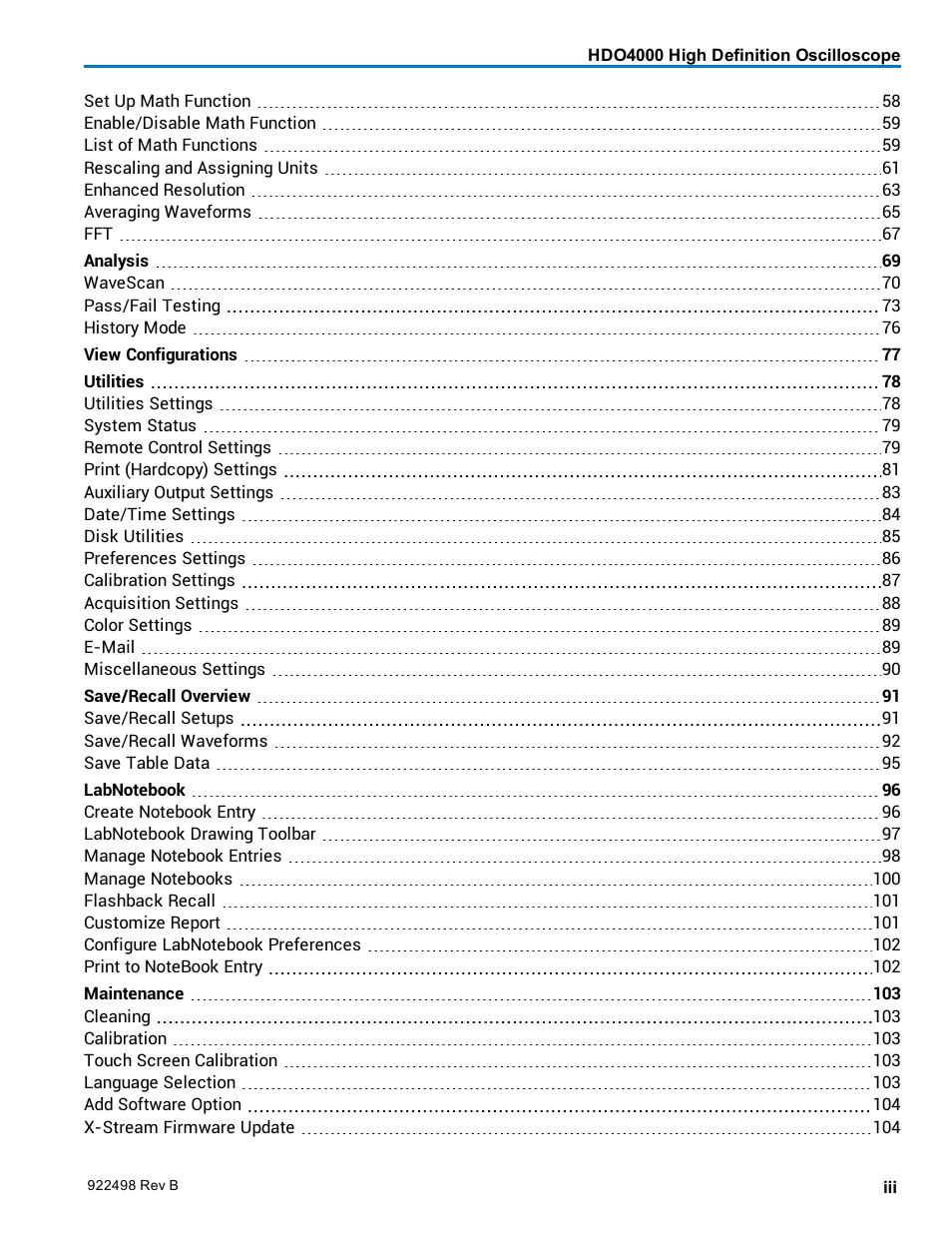 Teledyne LeCroy HDO 4000 Operators Manual User Manual | Page 5 / 122