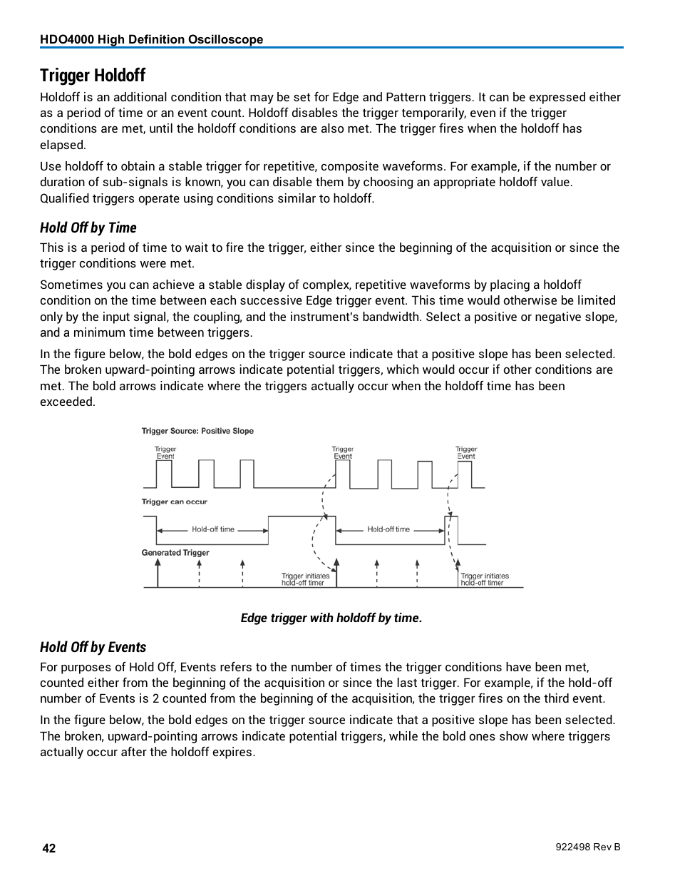 Trigger holdoff | Teledyne LeCroy HDO 4000 Operators Manual User Manual | Page 50 / 122
