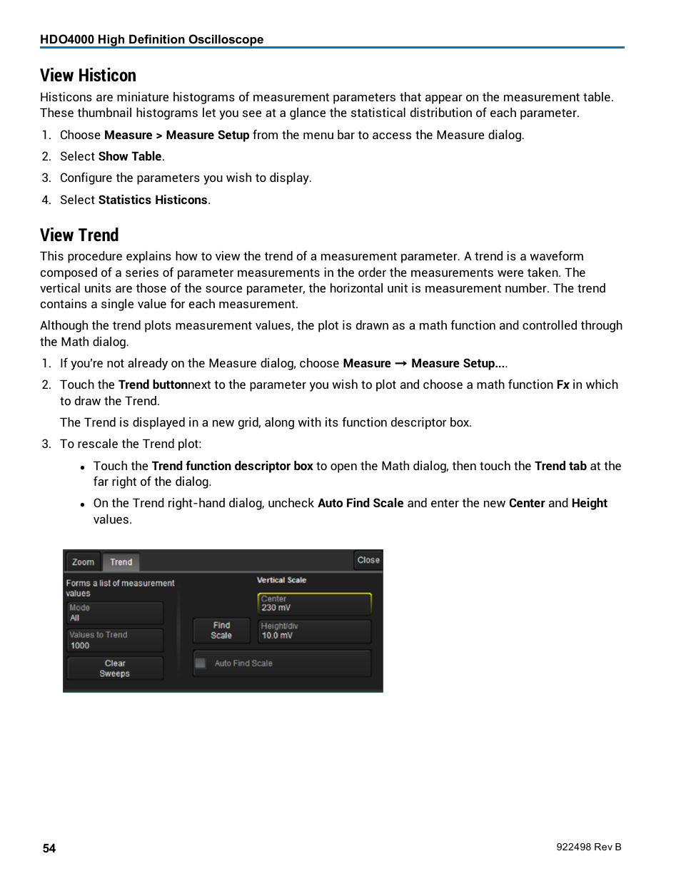 View histicon, View trend | Teledyne LeCroy HDO 4000 Operators Manual User Manual | Page 62 / 122