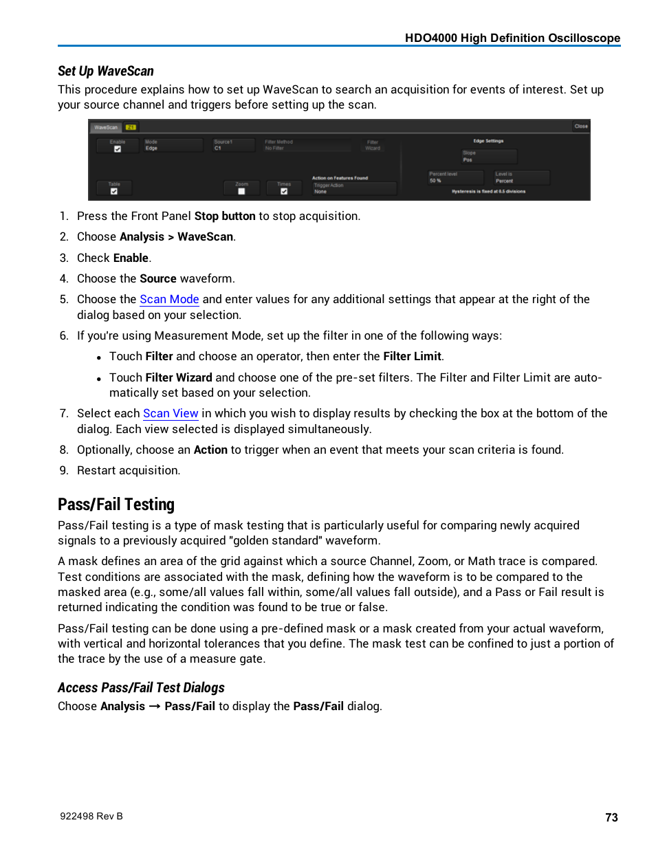 Pass/fail testing | Teledyne LeCroy HDO 4000 Operators Manual User Manual | Page 81 / 122