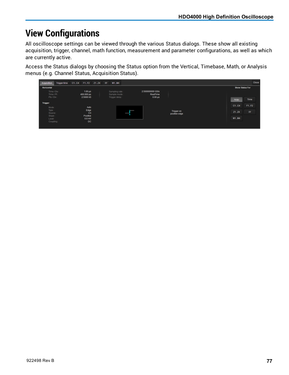 View configurations | Teledyne LeCroy HDO 4000 Operators Manual User Manual | Page 85 / 122