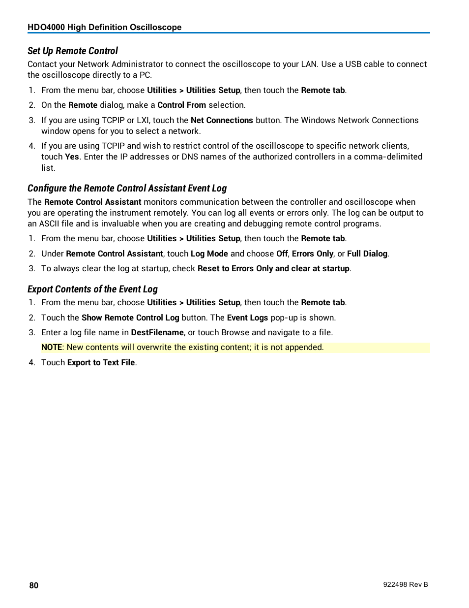 Teledyne LeCroy HDO 4000 Operators Manual User Manual | Page 88 / 122