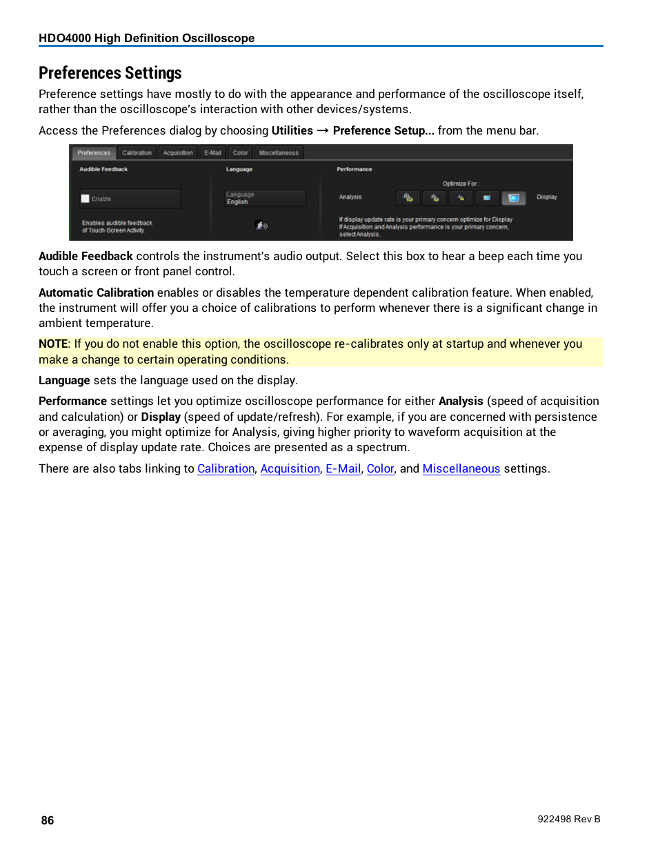 Preferences settings | Teledyne LeCroy HDO 4000 Operators Manual User Manual | Page 94 / 122