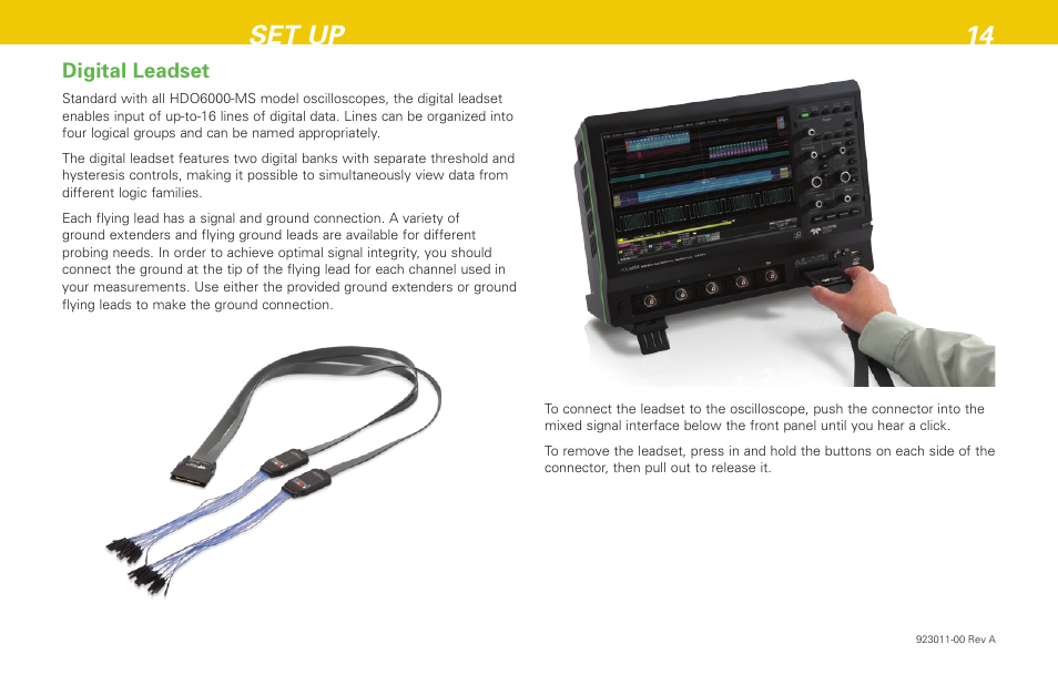Set up 14, Digital leadset | Teledyne LeCroy HDO 6000 Getting Started Guide User Manual | Page 18 / 50