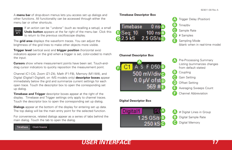 User interface 17 | Teledyne LeCroy HDO 6000 Getting Started Guide User Manual | Page 21 / 50