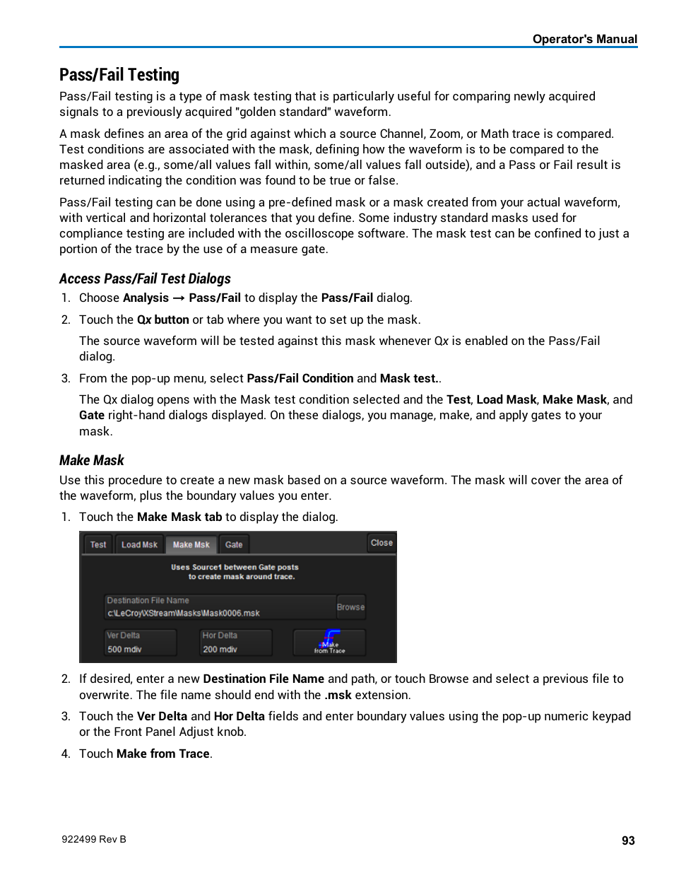 Pass/fail testing | Teledyne LeCroy HDO6000 Operators Manual User Manual | Page 101 / 142