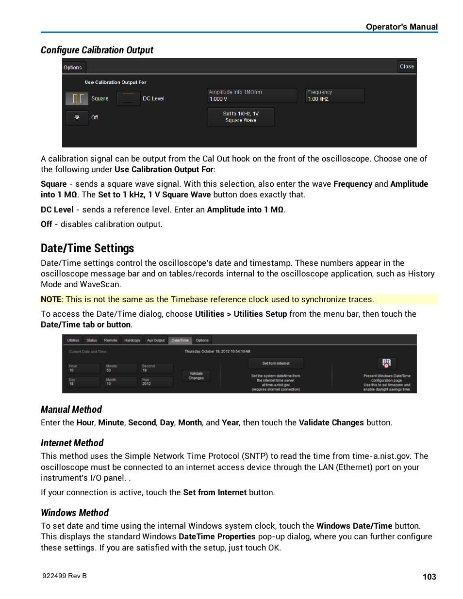 Date/time settings, Date/time setup | Teledyne LeCroy HDO6000 Operators Manual User Manual | Page 111 / 142