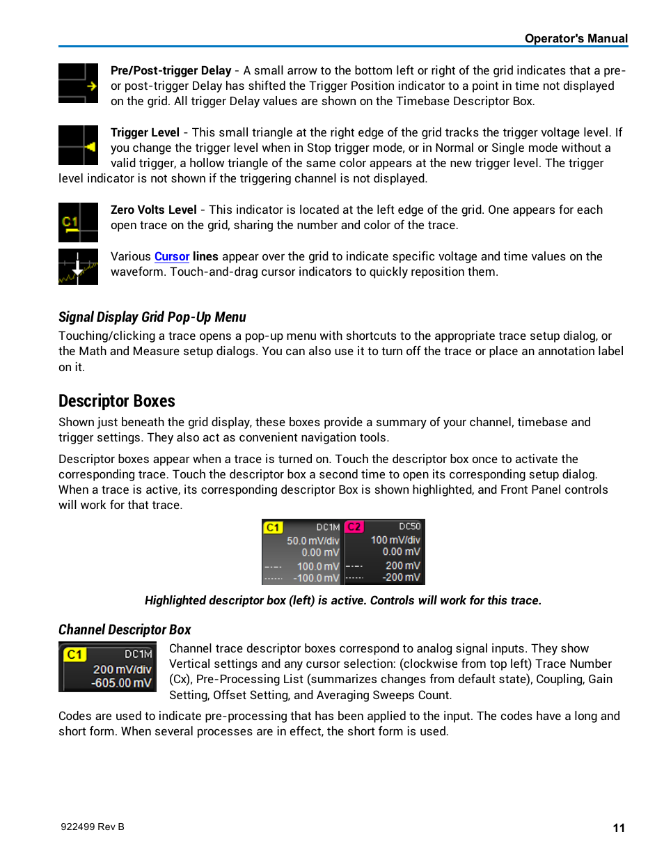 Descriptor boxes | Teledyne LeCroy HDO6000 Operators Manual User Manual | Page 19 / 142