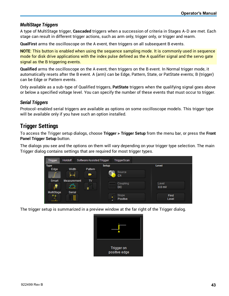Trigger settings | Teledyne LeCroy HDO6000 Operators Manual User Manual | Page 51 / 142