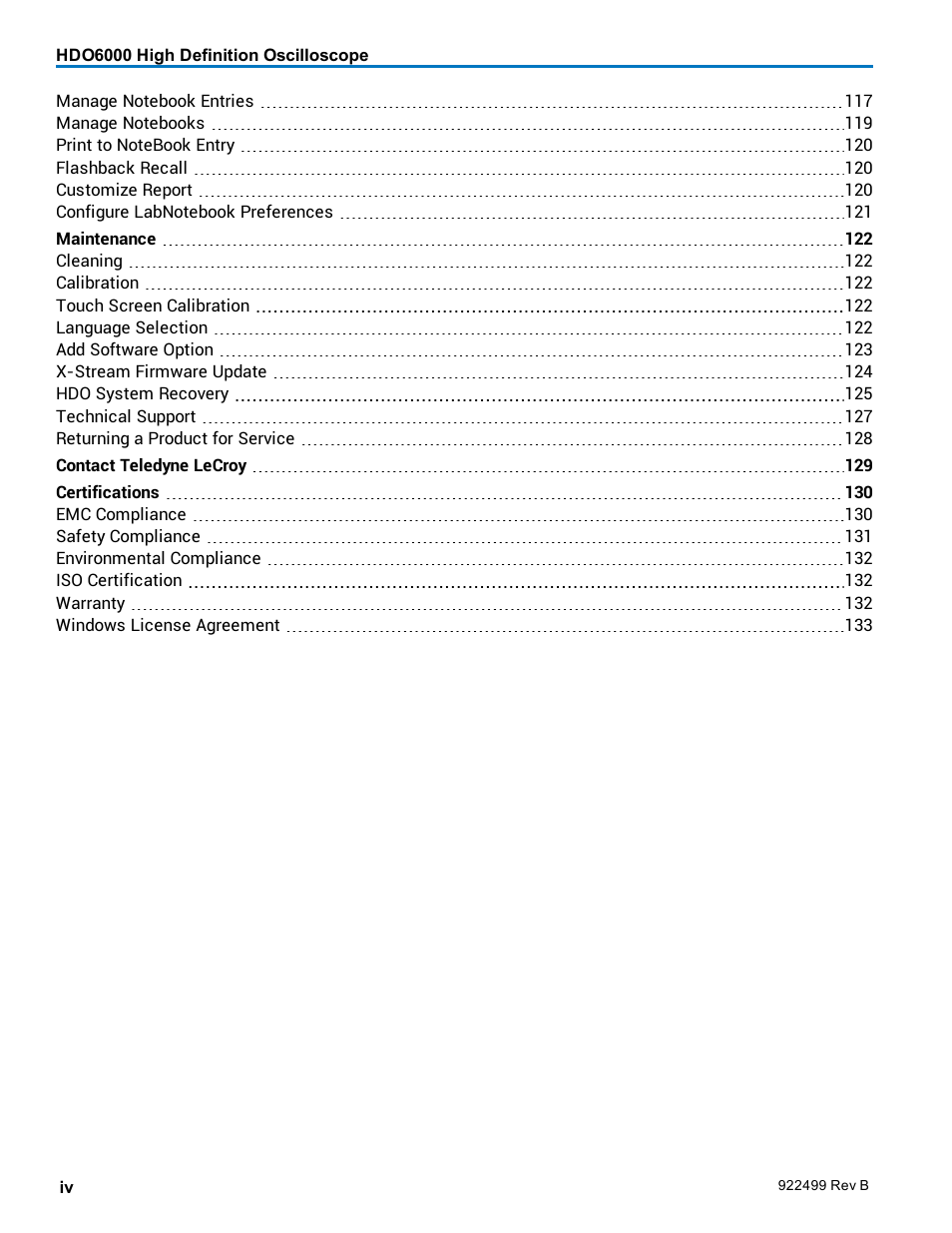 Teledyne LeCroy HDO6000 Operators Manual User Manual | Page 6 / 142