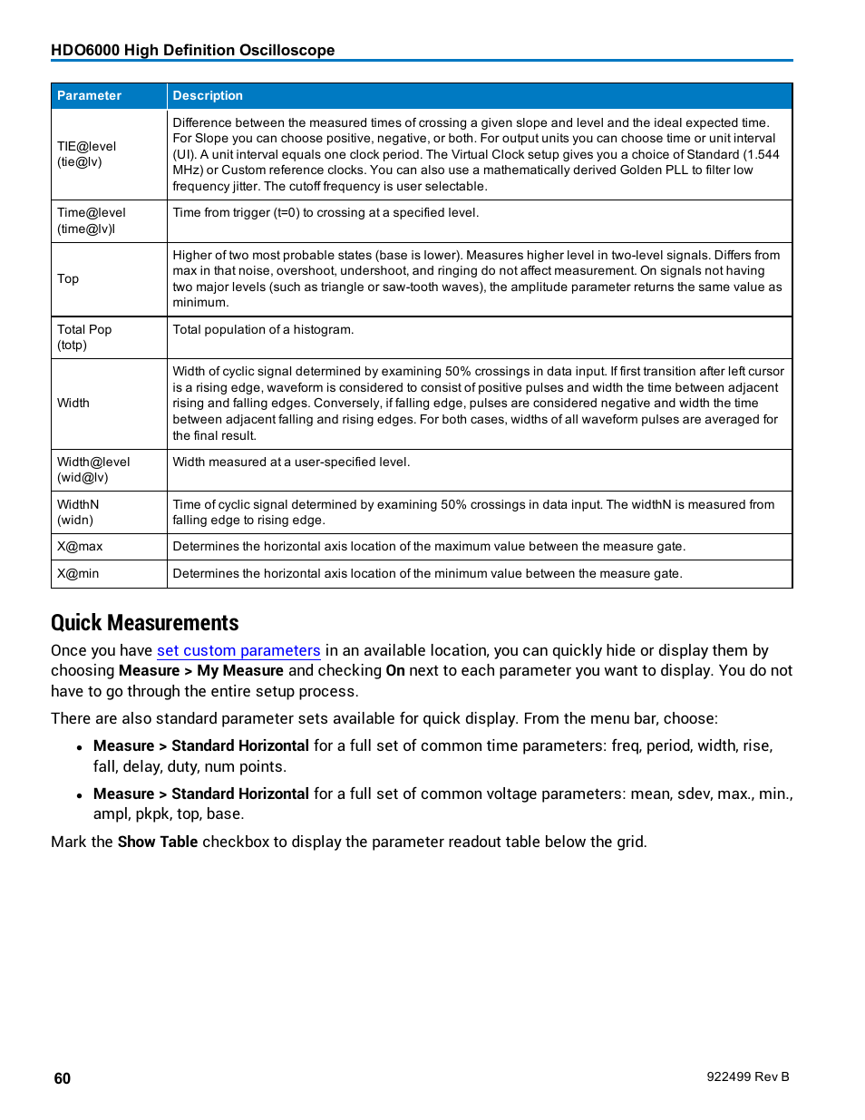 Quick measurements | Teledyne LeCroy HDO6000 Operators Manual User Manual | Page 68 / 142