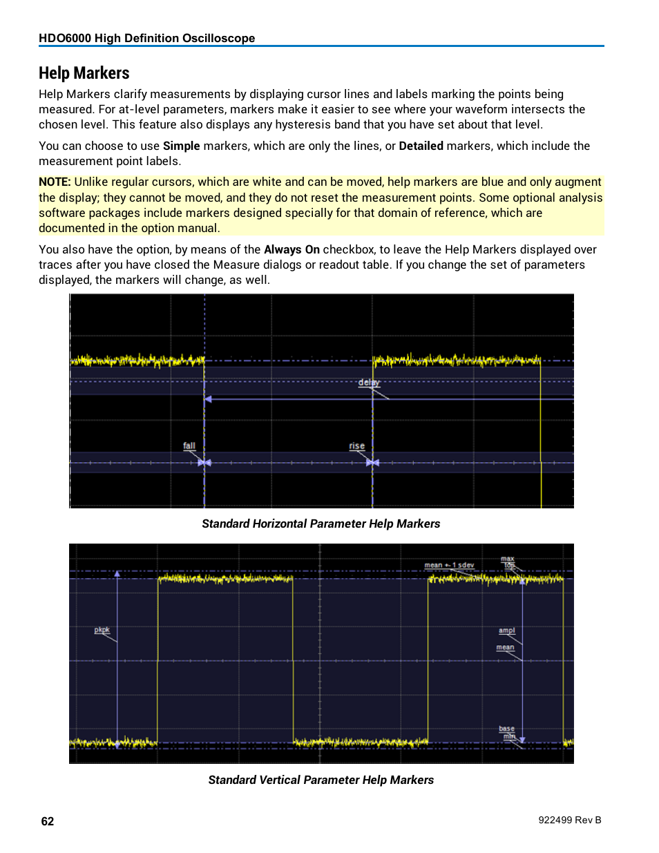 Help markers | Teledyne LeCroy HDO6000 Operators Manual User Manual | Page 70 / 142