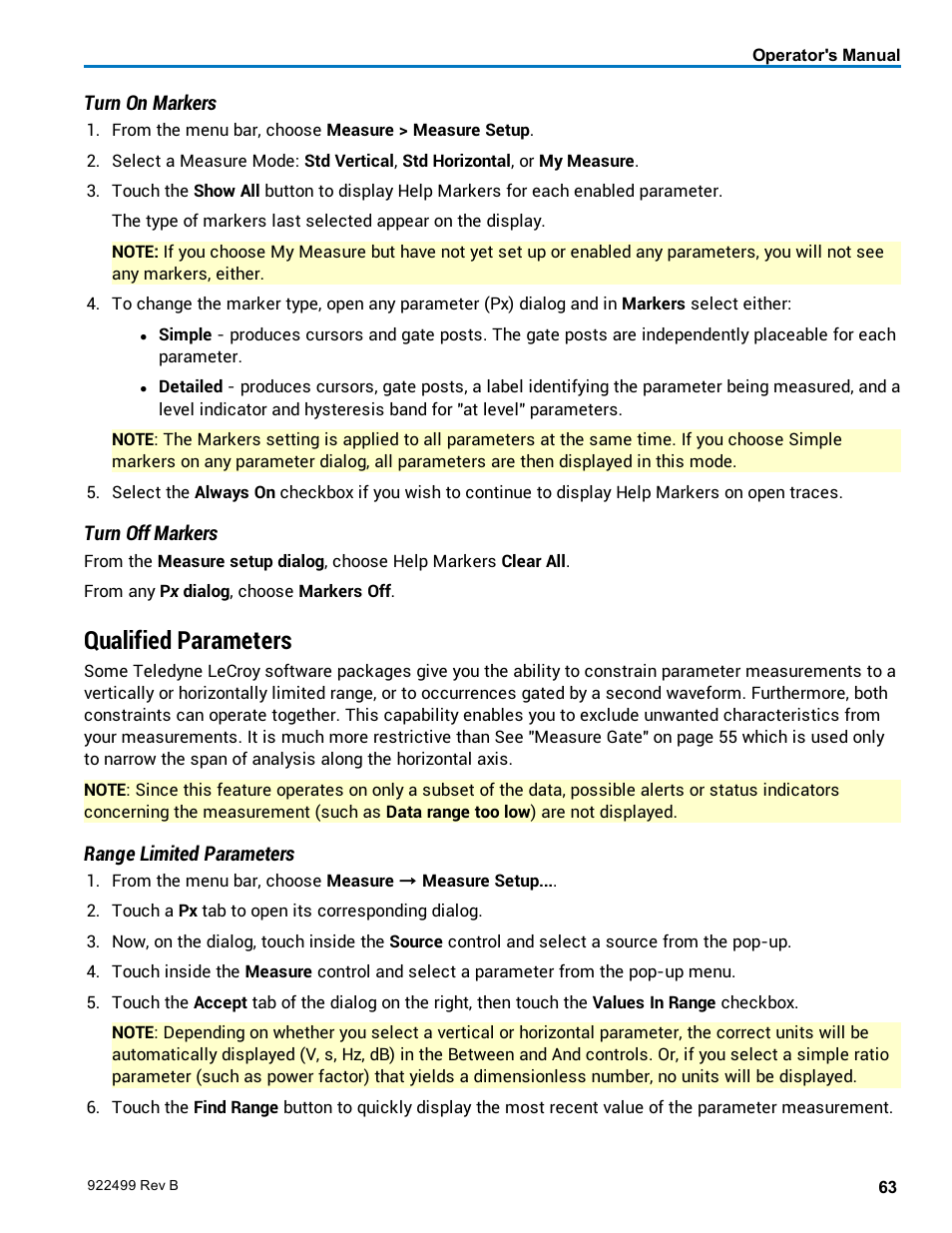 Qualified parameters | Teledyne LeCroy HDO6000 Operators Manual User Manual | Page 71 / 142