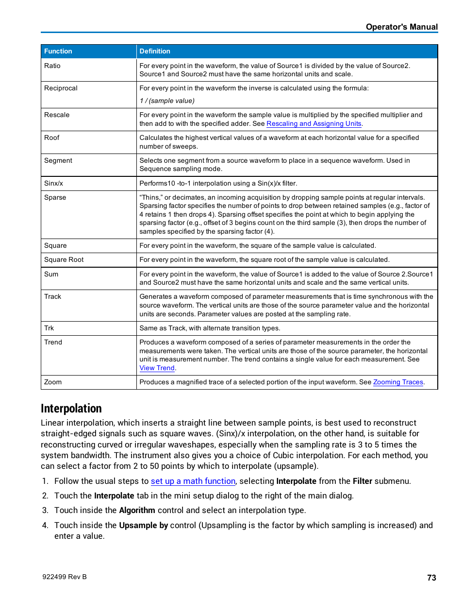 Interpolation | Teledyne LeCroy HDO6000 Operators Manual User Manual | Page 81 / 142