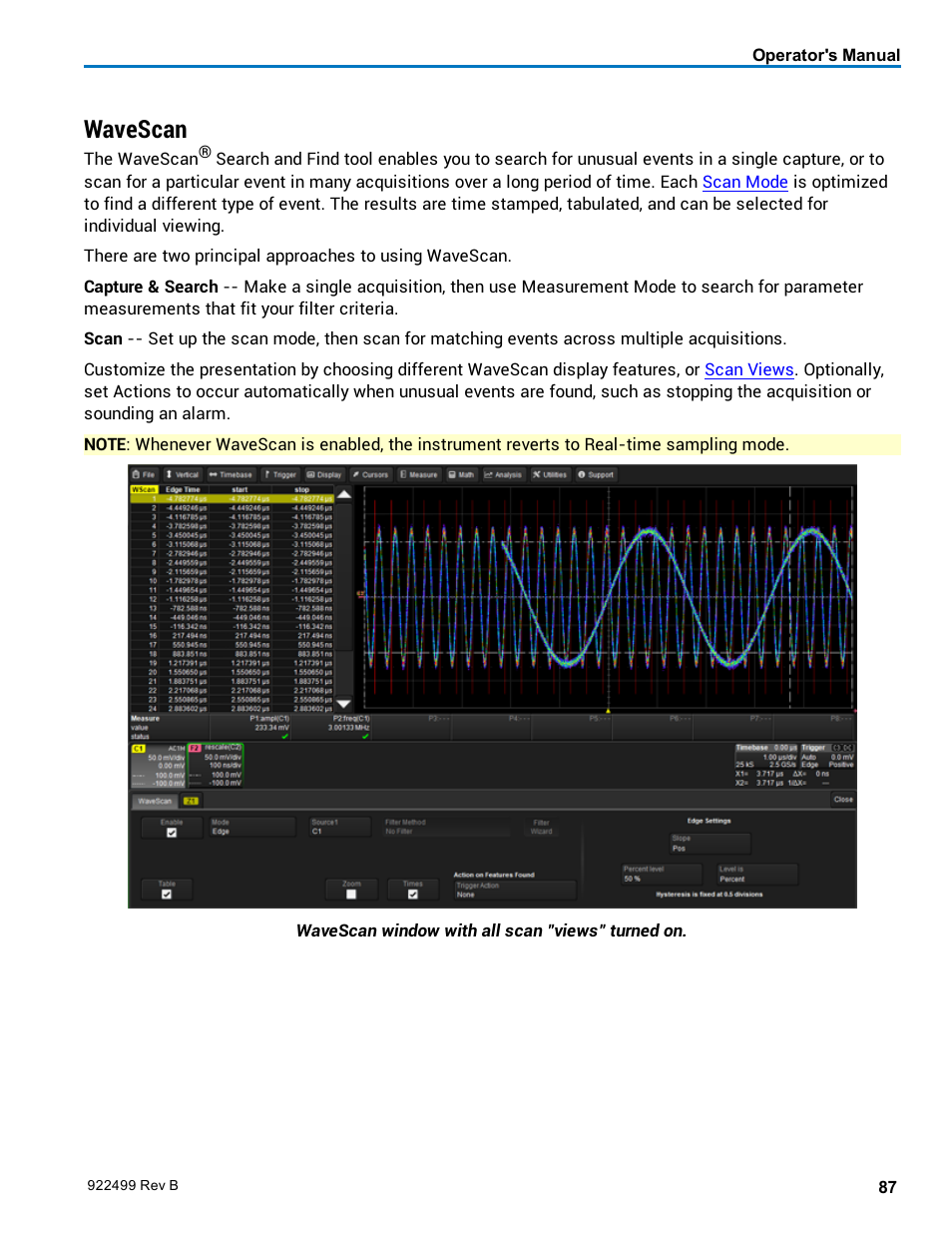 Wavescan | Teledyne LeCroy HDO6000 Operators Manual User Manual | Page 95 / 142