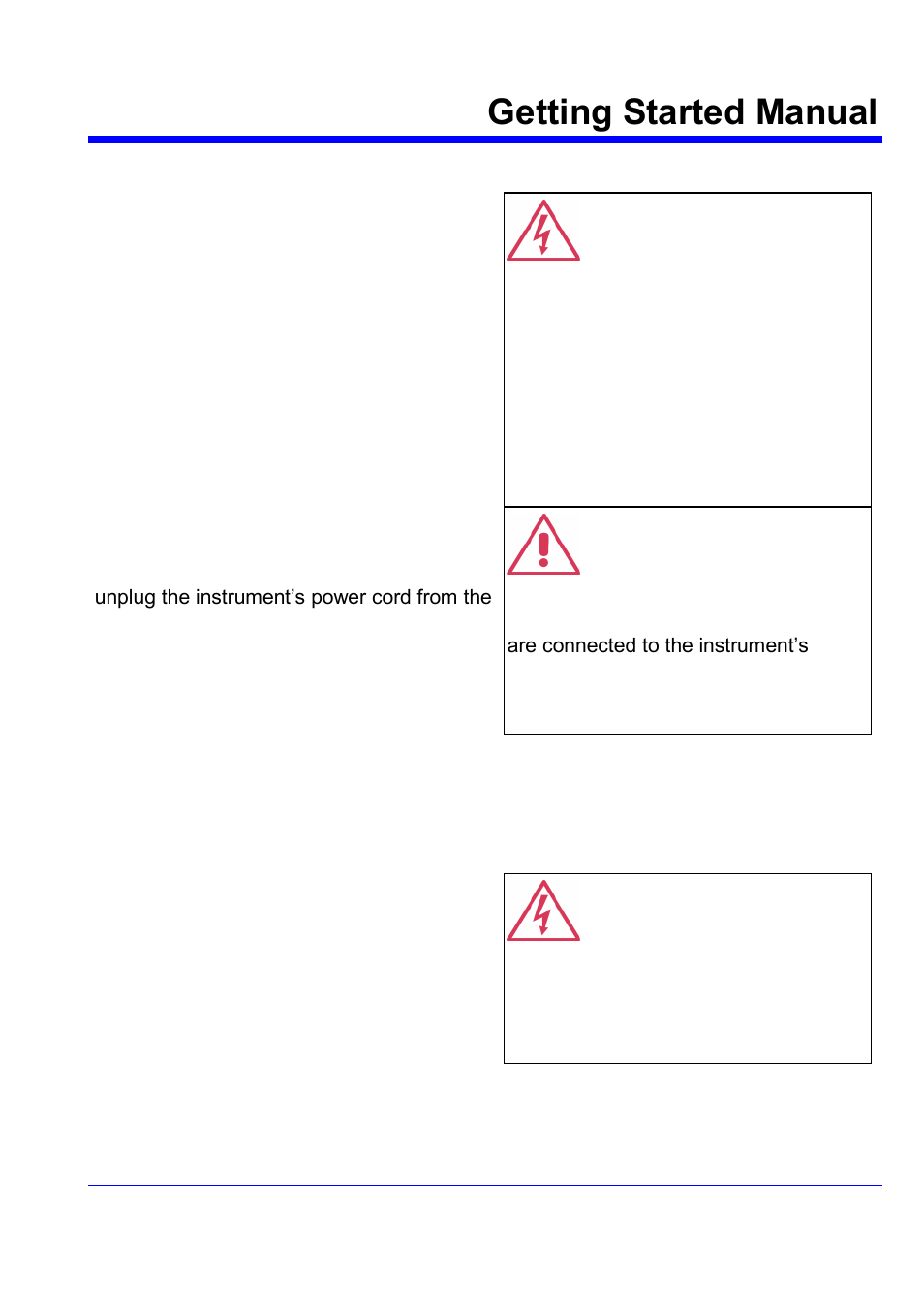 Abnormal conditions, Getting started manual | Teledyne LeCroy WaveJet 300A Series Getting Started Guide User Manual | Page 12 / 67