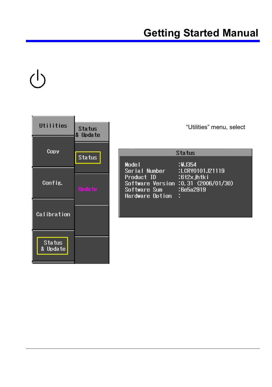 Updating the system software, Getting started manual, Power-up and installation | Teledyne LeCroy WaveJet 300A Series Getting Started Guide User Manual | Page 26 / 67