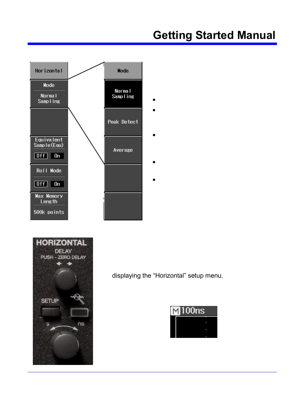 Triggering, Trigger types, Getting started manual | Sampling modes, Timebase setup | Teledyne LeCroy WaveJet 300A Series Getting Started Guide User Manual | Page 42 / 67