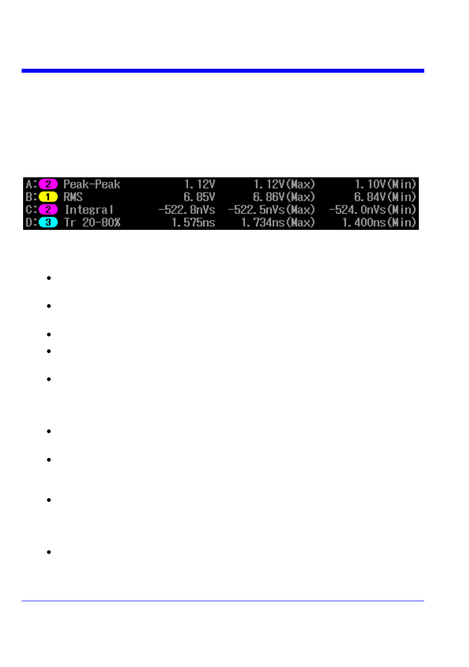 Standard horizontal parameters, Wavejet 300a series, Parameter measurements | Teledyne LeCroy WaveJet 300A Series Getting Started Guide User Manual | Page 53 / 67