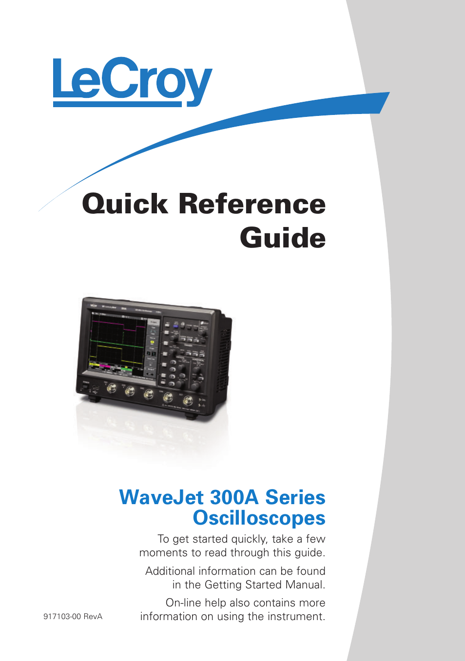 Teledyne LeCroy WaveJet 300A Series Quick Reference Guide User Manual | 12 pages