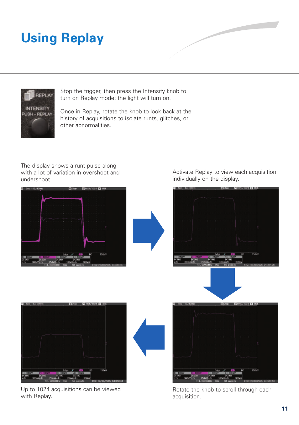 Using replay | Teledyne LeCroy WaveJet 300A Series Quick Reference Guide User Manual | Page 11 / 12