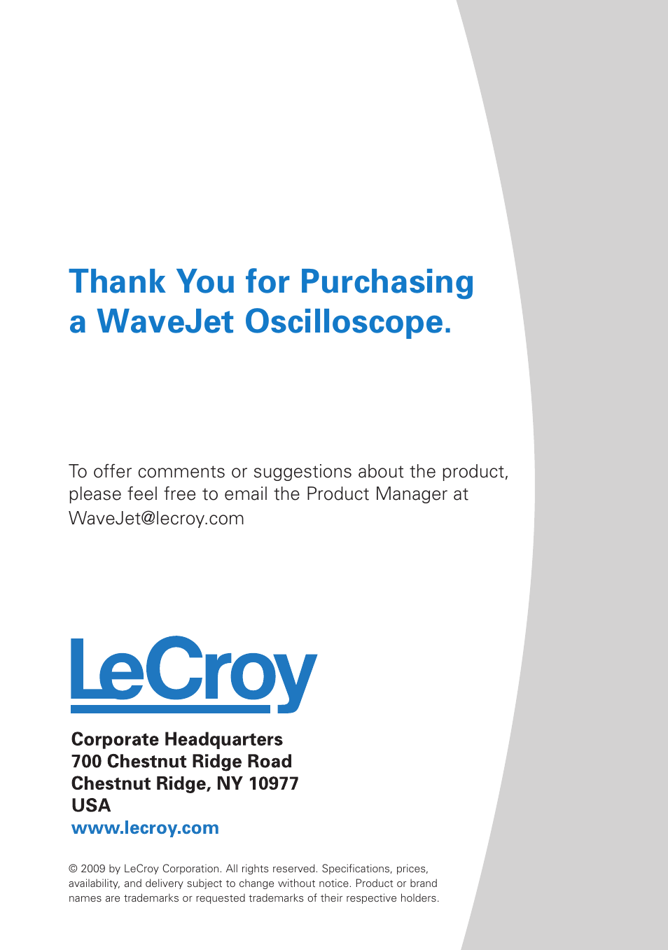 Teledyne LeCroy WaveJet 300A Series Quick Reference Guide User Manual | Page 12 / 12