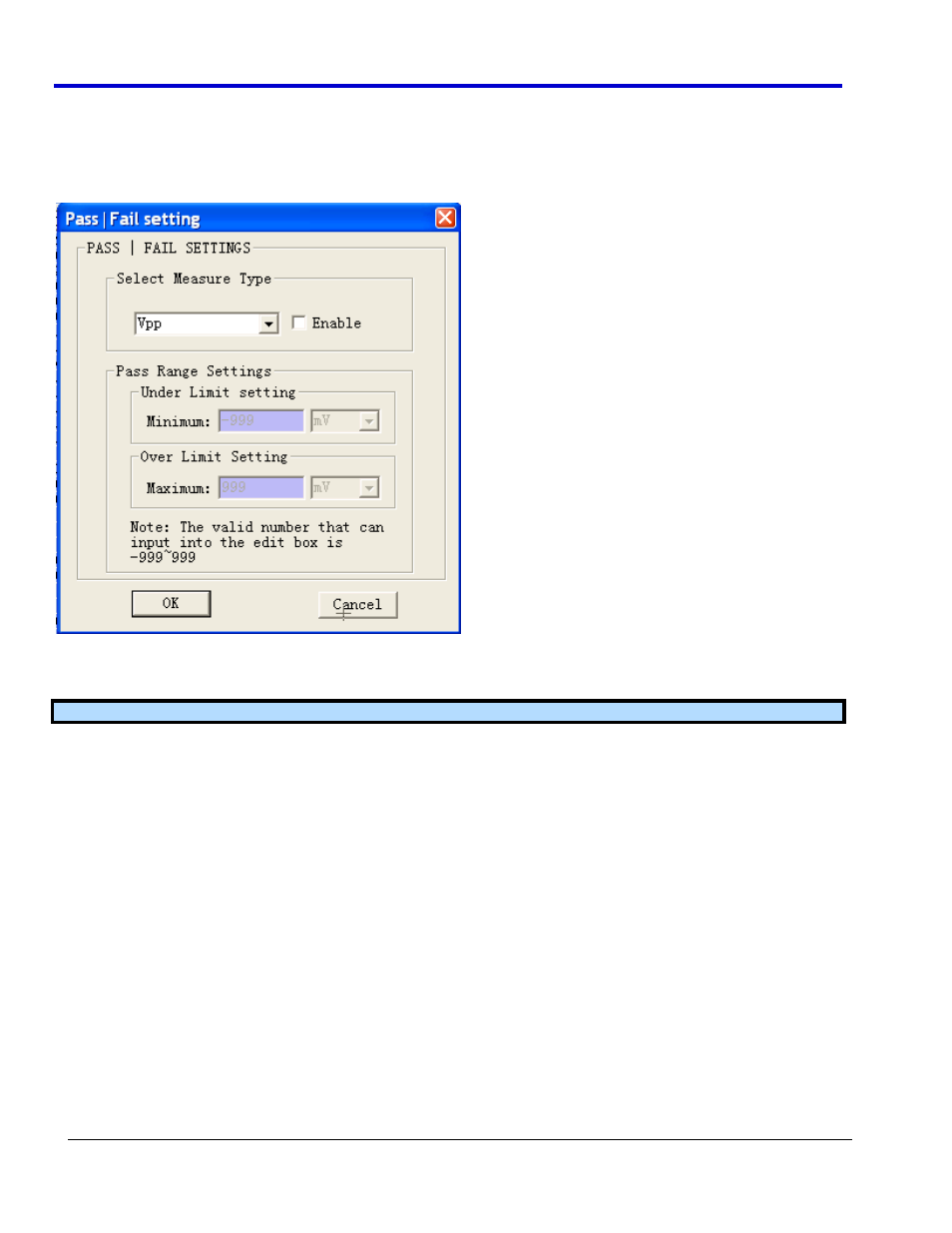 Easyscope operator's manual, Setting pass/fail ranges | Teledyne LeCroy WaveAce EasyScope Operators Manual User Manual | Page 19 / 28